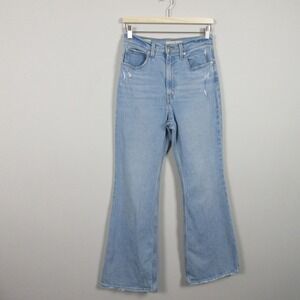 Levi's 70s High Flare Jeans Women 27 Blue Denim Cotton Distressed Vtg Retro 748